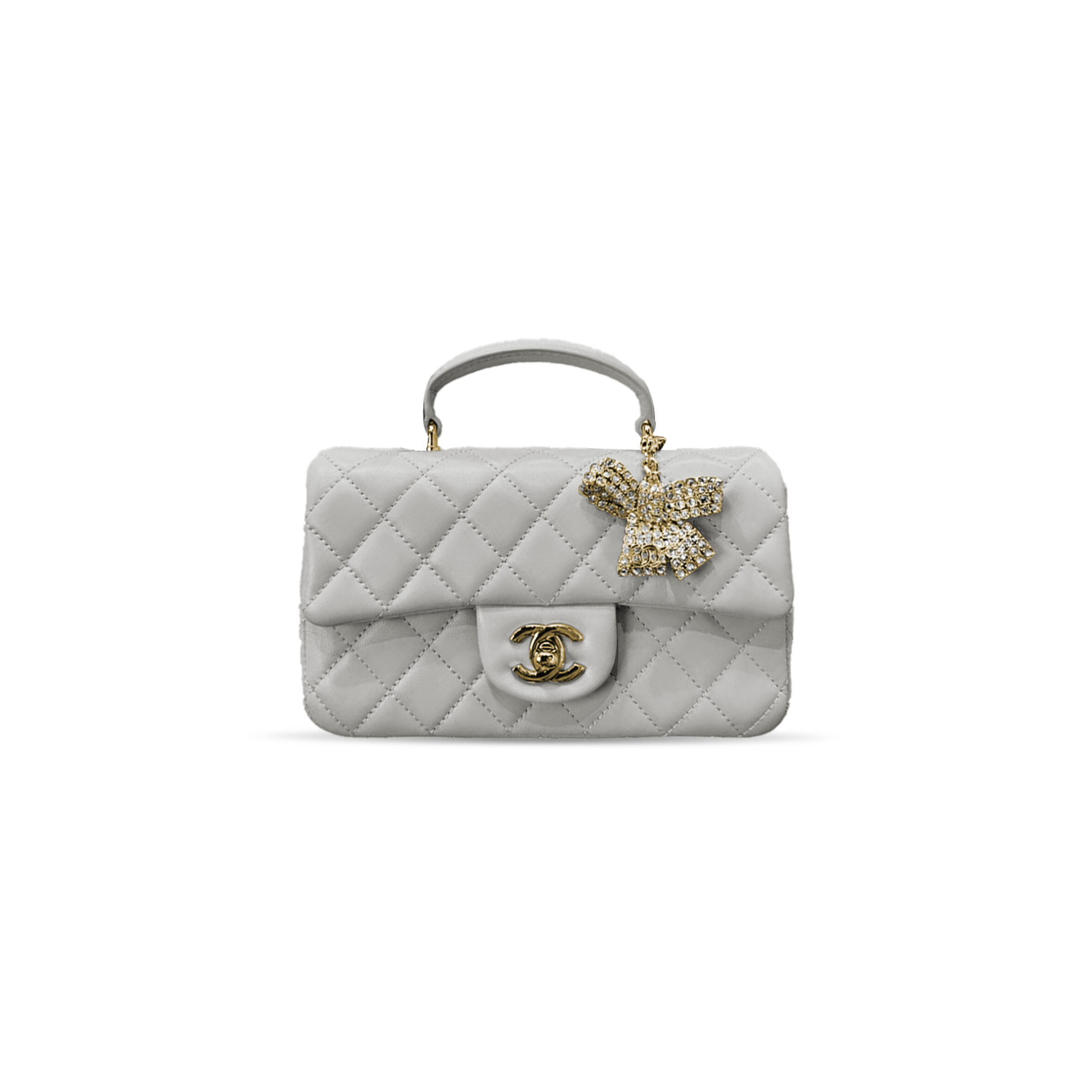 CHANEL MINI CLASSIC HANDBAG WITH TOP HANDLE AS2431 (20*12*6cm)